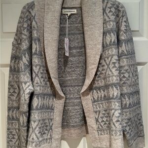 LUCKY BRAND NEUTRAL COLOR OPEN CARDIGAN